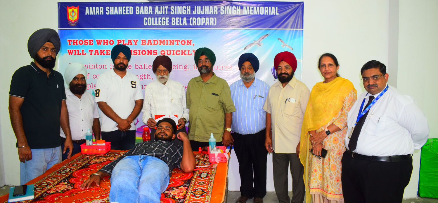 Organized a blood donation camp at Bela College